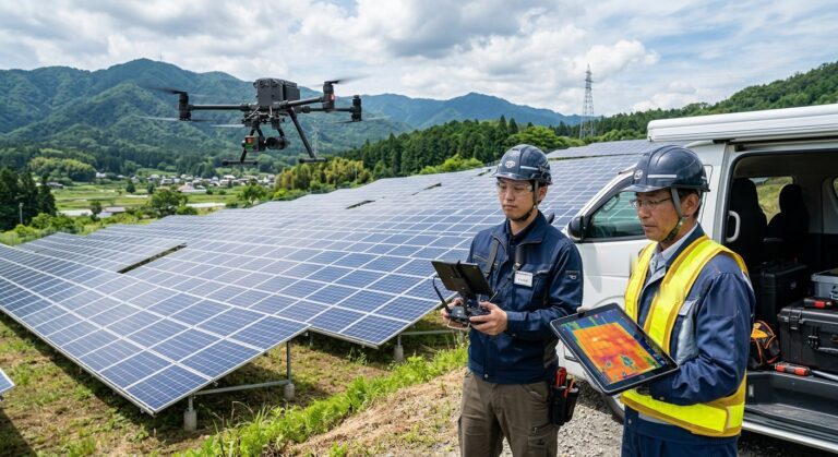 太陽光パネルのドローン赤外線点検|費用相場と効果